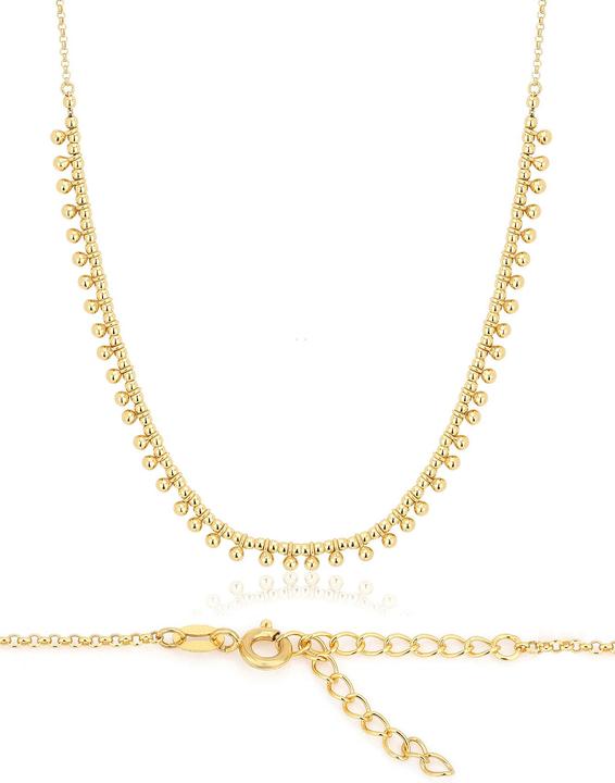 Image du produit Leyda Collier Pendentif Boule (Argent 925, plaqué or 750 / 18 K, 40 - 45 cm)