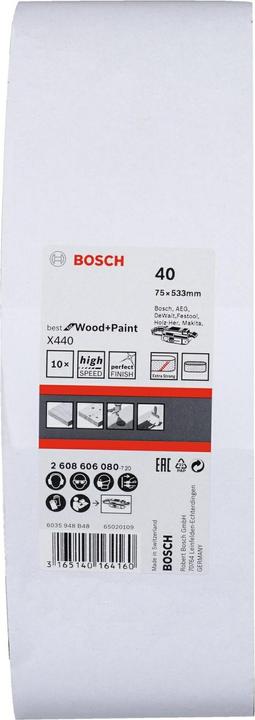 Actual product image Bosch Professional Zubehör PRO X440 sanding belt, 75 x 533 mm, G40 (40)