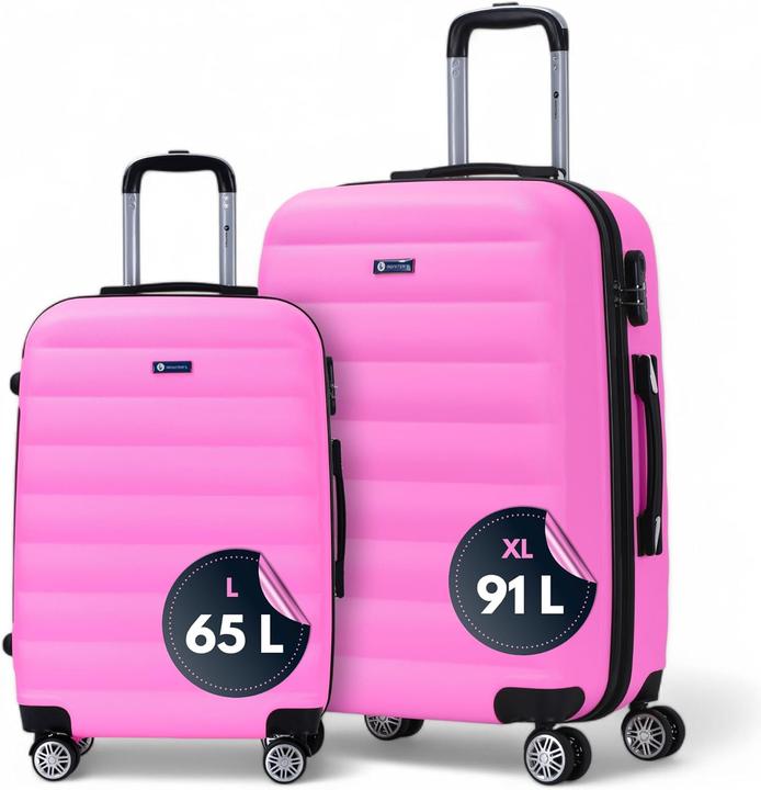 Immagine prodotto Int'x 2-teiliges Hartschalenkoffer-Set mit Zwillingsrollen & Zahlenschloss (91 l, M (50 - 90l), L (90 - 115l))