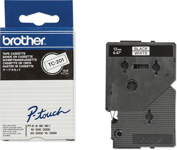 Actual product image Brother Tc-201 (1.20 cm, Black)