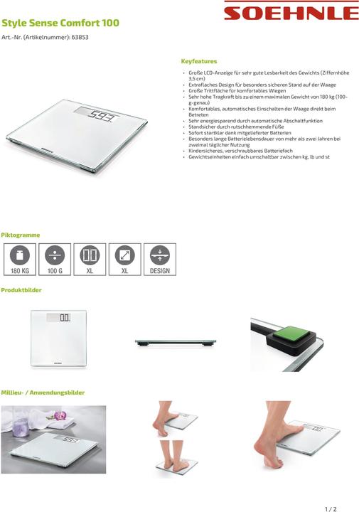 Actual product image Soehnle Comfort 100 (180 kg)
