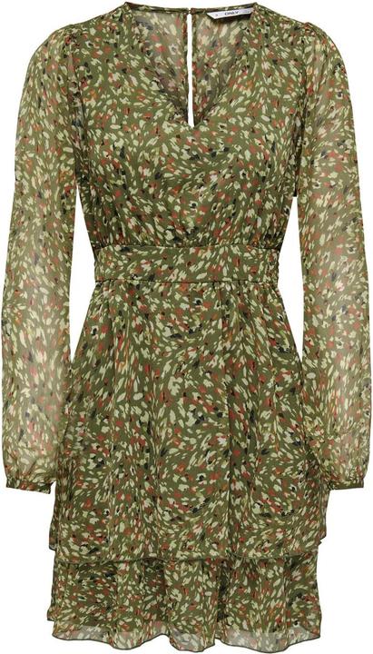 Only V-Ausschnitt Kleid mit langen Ärmeln