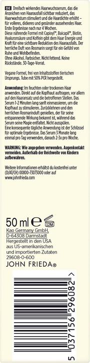 Nährwerte und Zutaten John Frieda PROfiller+ Hair Growth Scalp Serum (50 ml)