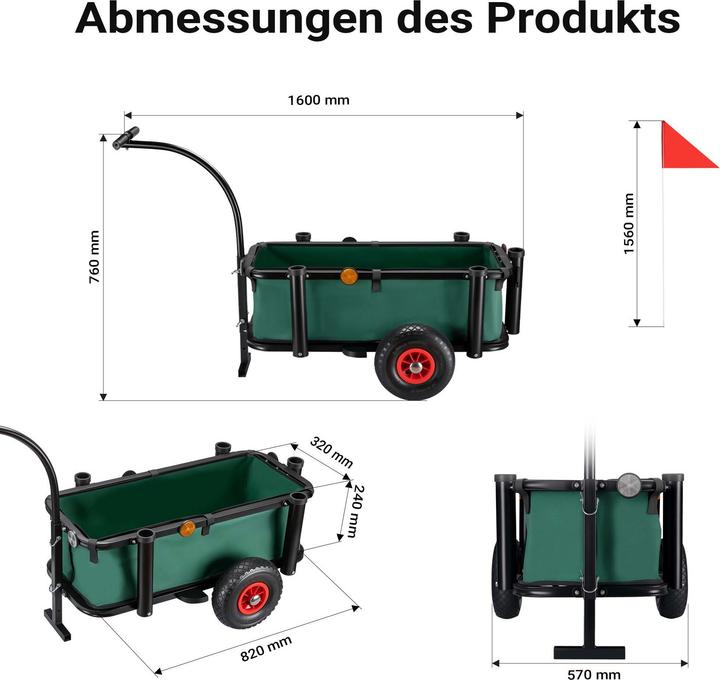 Actual product image Wiltec Fishing trolley with bag Fishing trolley up to 50kg handcart Transport trolley