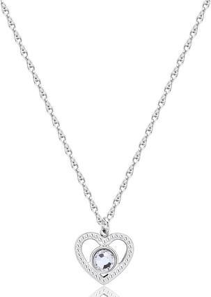 Actual product image Sagapo S'Agapµ - Delicate necklace Heart with Lucky Light crystal SKT35 (Stainless steel)