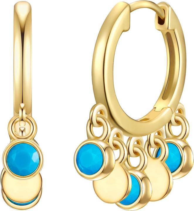 Glanzstücke München Damen Sterling Silber Türkis gelbgold - 28717 (Sterling Silber)