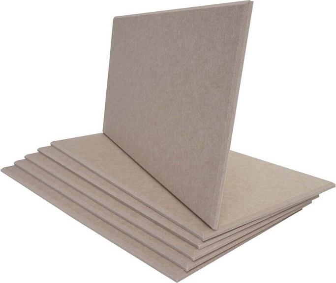 Produktbild Mendler 6er-Set Akustikwandpaneel HWC-L52, schalldämmend 1qm Fläche 60x30cm, hellbraun (60 x 30 x 0.9 cm)