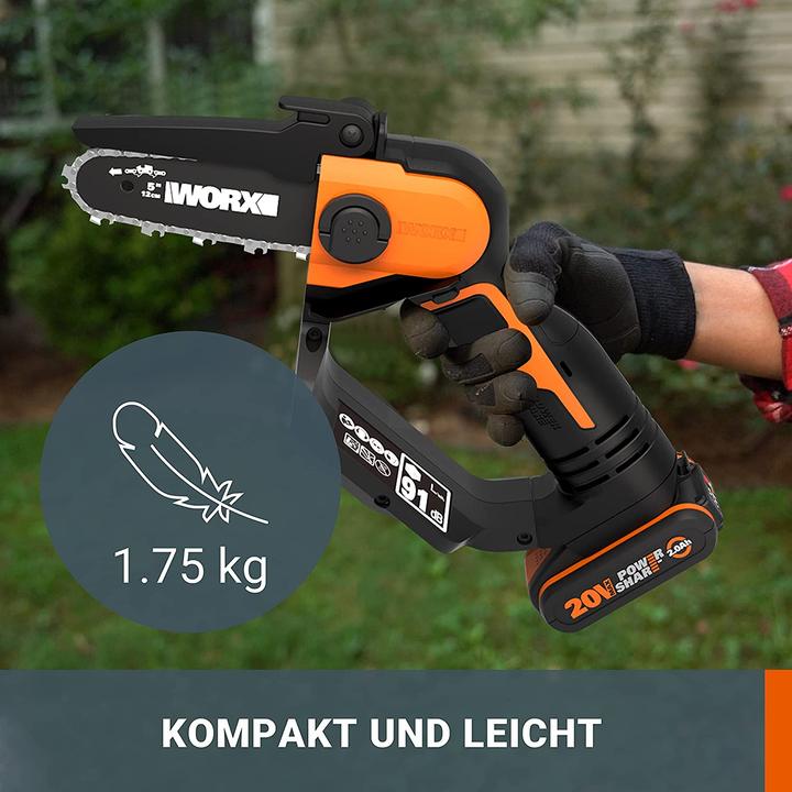 Image du produit Worx Scie à élaguer sans fil à une main (Tronçonneuse à batterie)
