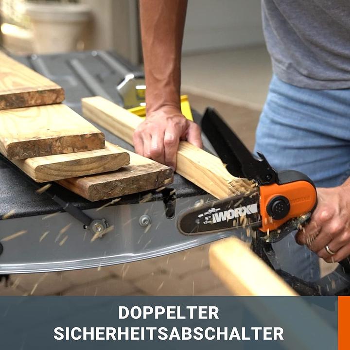 Image du produit Worx Scie à élaguer sans fil à une main (Tronçonneuse à batterie)