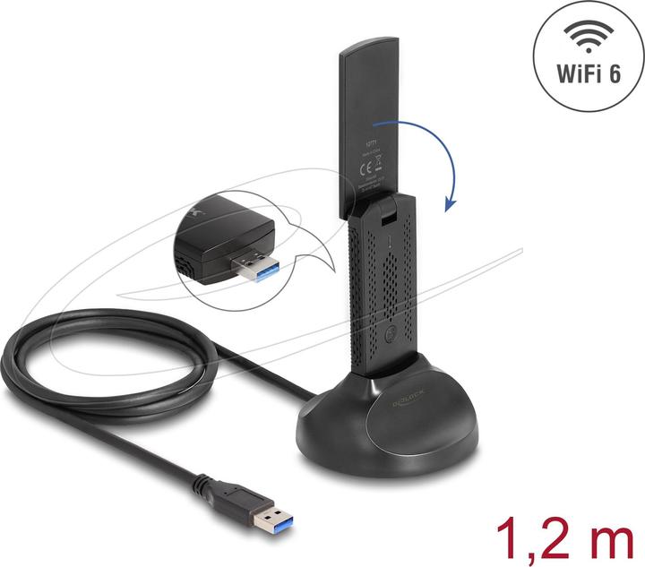 Immagine prodotto Delock Wi-Fi 6 Adattatore USB WLAN a doppia banda AX1800 (1201 + 574 (USB)