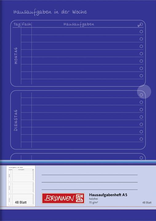 Produktbild Hausaufgabenheft (A5, Liniert, Harter Einband)