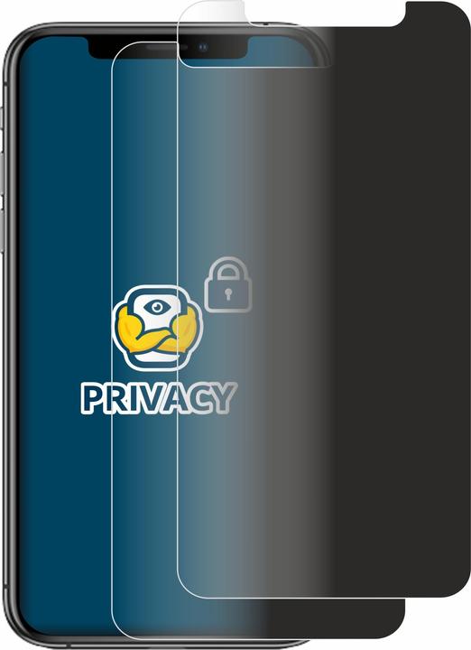 Productafbeelding BROTECT Anti-spionnetje privacyfolie Beschermfolie tegen blauw licht (2 Stuk, Apple iPhone XS)