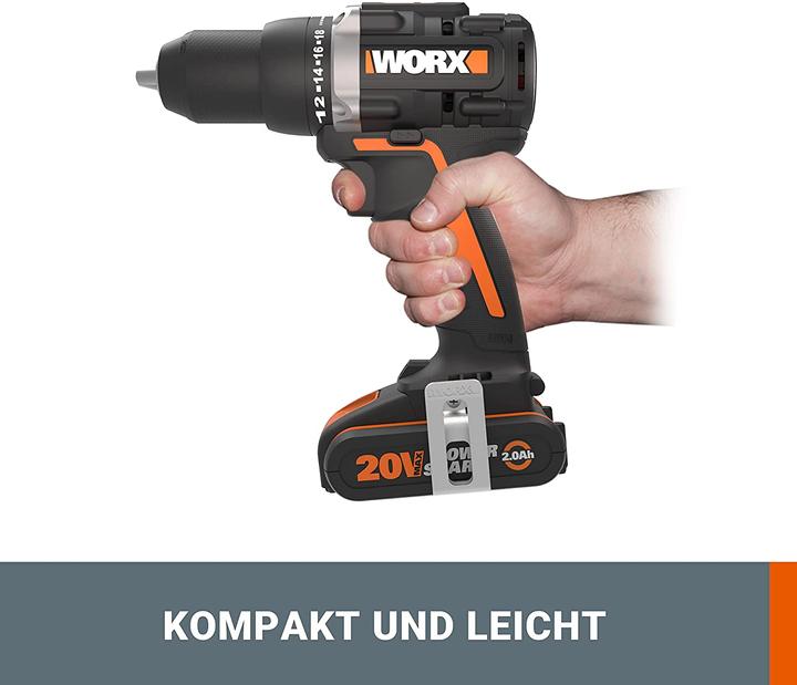 Actual product image Worx Cordless drill screwdriver 20V WX102.9 (Rechargeable battery operated)