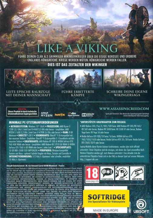 Produktbild Ubisoft Assassin's Creed Valhalla (PC, DE)
