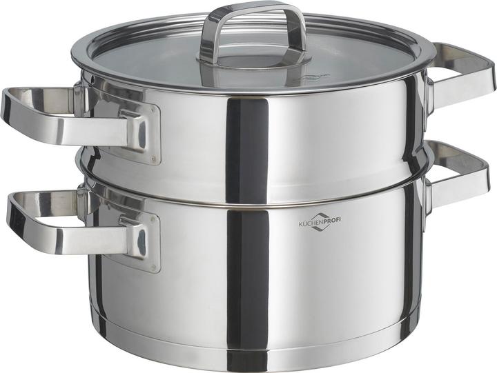 Produktbild Küchenprofi Kochtopf 21 cm, 3 Ltr mit Dämpf Einsatz (20 cm, Kochtopf)