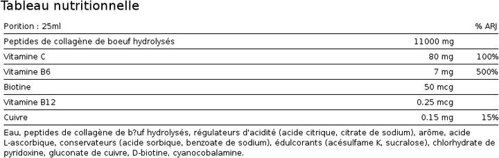 Valori nutrizionali e ingredienti Nutrend Collagene liquido (1 Pezzo/i, Liquido, 690 g)