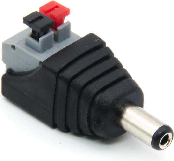 Actual product image Purecrea DC connector Male Barrel Jack 5.5mm / 2.1mm with spring terminals