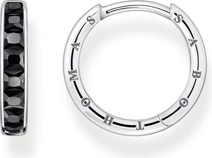 Thomas Sabo Creolen schwarze Steine pavé silber (925er Silber)
