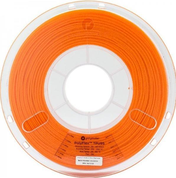 Actual product image Polymaker Filament PolyFlex 1612132 flex (TPU, 2.85 mm, 750 g, Orange)