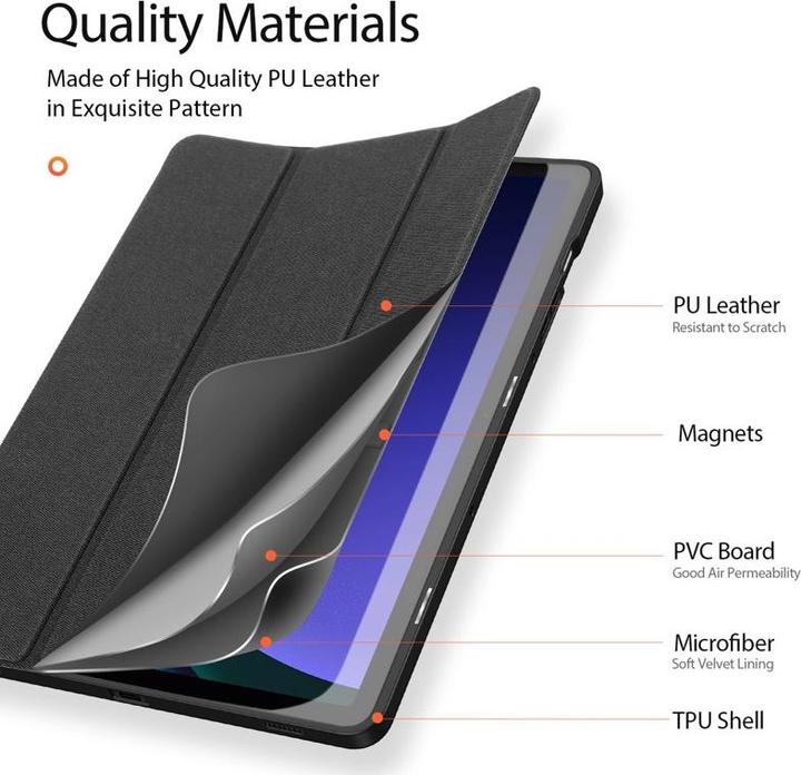 Immagine prodotto Dux Ducis Serie Domo (Galaxy Tab S7 FE, iPad Pro 10.5 2017 (1. Gen), Huawei MatePad 11 (2021), Galaxy Tab A7 Lite 8.7, Galaxy Tab S7+, Huawei MatePad Pro 12.6 (2021), Galaxy Tab S8+)