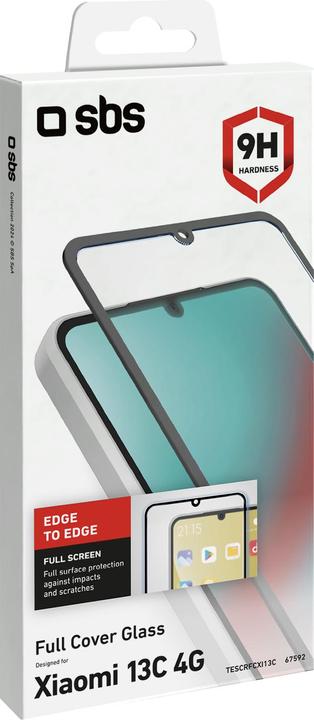 Actual product image SBS Full Cover Glass Screen Protector for Xiaomi 13C (1 Piece, Xiaomi Redmi 13C)