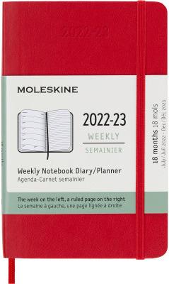 Actual product image Moleskine Weekly note calendar 22/23 A6 851229 18M lined SC scarlet red (A6, English)