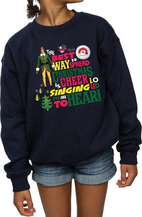 Actual product image Elf Girls Christmas Cheer Sweatshirt (140, 146)
