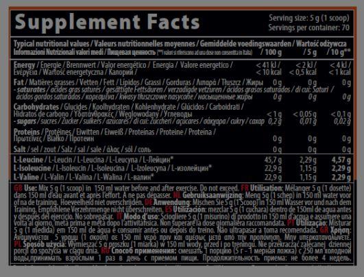 Valori nutrizionali e ingredienti QNT BCAA 8500 (Limone, 1 pz., 350 g)