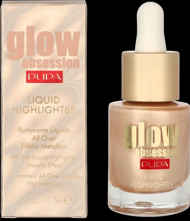 Actual product image Pupa Milano Glow Obsession Liquid Highlighter Metallic Effect Moon Light (002 Moon Light, Highlighter)