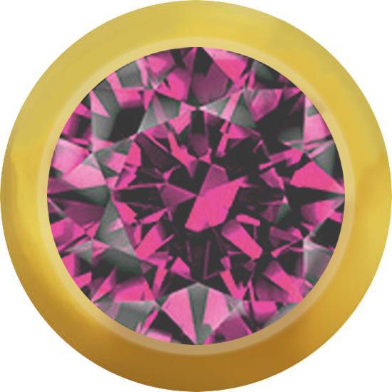 Star Piercing Kugel vergoldet mit Kristall pink (Chirurgenstahl 316L)