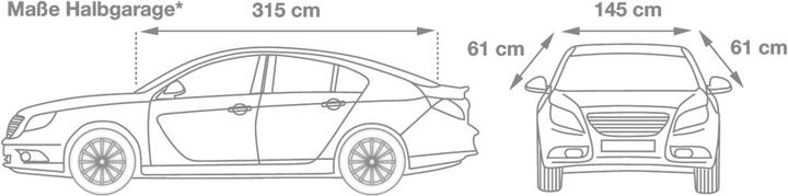 Immagine prodotto Cartrend Telo copriauto parziale L x A 315 145 61 cm Adatto per