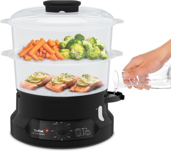 Productafbeelding Tefal Minicompact VC139810 stoomkoker 2 mandjes Vrijstaand Zwart