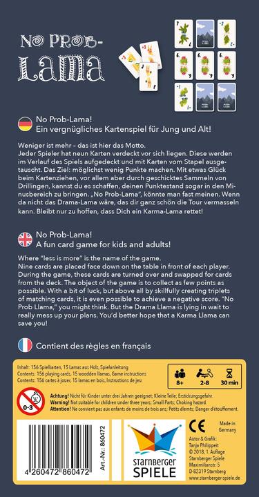 Nährwerte und Zutaten Starnberger Spiele No Prob-Lama - Das vergnügliche Kartenspiel (Deutsch)