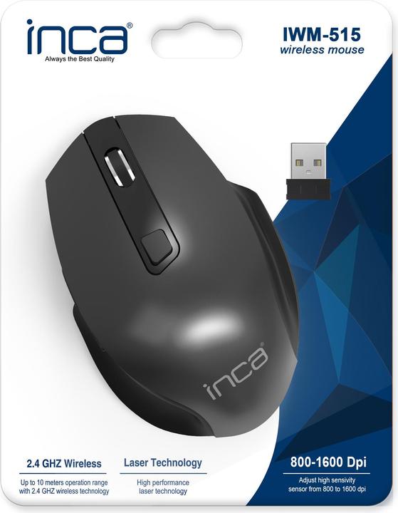 Image du produit Inca cian technology Souris IWM-515 sans fil, laser, 800/1600 DPI, SW Retail (Sans fil)
