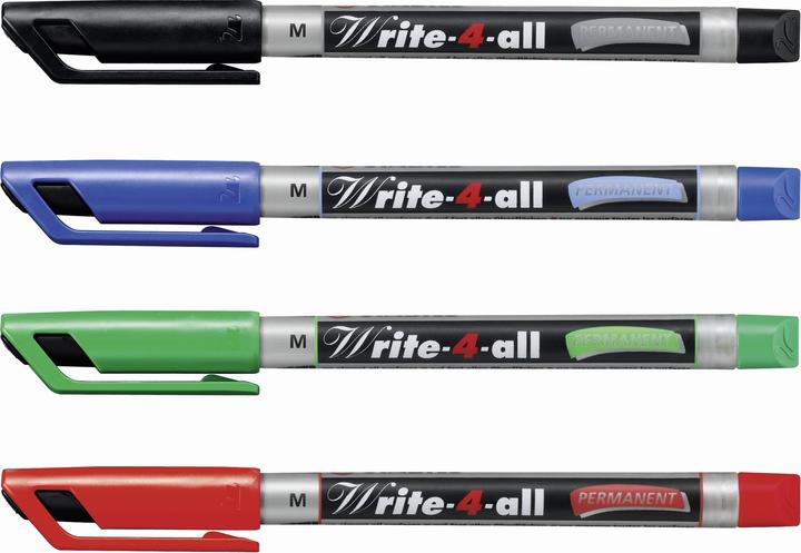 Actual product image STABILO Write-4-all permanent marker (Red, Blue, Black, Green, 1 mm, 4 x)