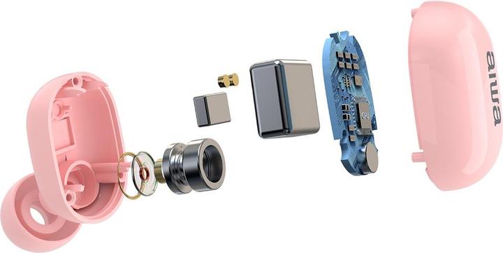 Produktbild Aiwa EBTW-150PK Kopfhörer & Headset Kabellos im Ohr Calls/Music Bluetooth Pink (3 h, Kabellos)