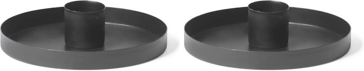 Produktbild Novaliv 2x Stabkerzenhalter rund Metall Durchmesser 14cm matt SCHWARZ Kerzenhalter Tafelkerzen (14 x 14 cm)