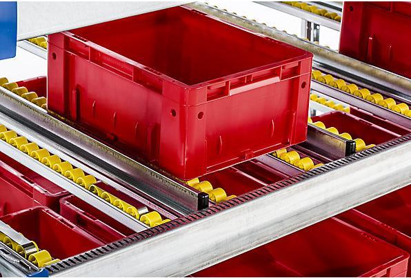Image du produit kaiserkraft Rail à galets cylindriques, à intervalles de 33 mm, Ø 28 mm, plastique, longueur