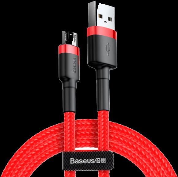 Productafbeelding Baseus cafule Kabel USB Voor Micro 2.4A 0.5M Grijs+Zwart (0.50 m, USB 3.2 Gen 1)