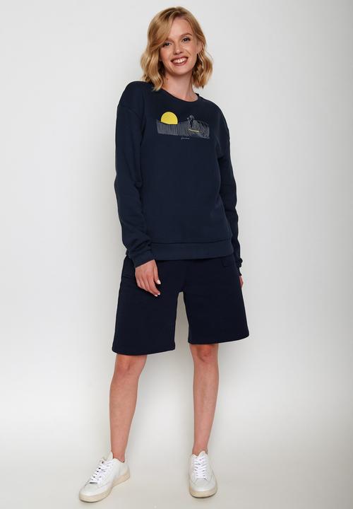 Actual product image Greenbomb Women's Animal Sloth Waves Canty Pullover (XS)