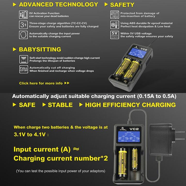 Actual product image AccuCell 2 pieces CR123A Li-ion battery and USB charger (2 pcs., CR123A, 760 mAh, Battery + charger)