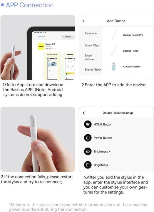 Produktbild Baseus Smooth Writing Stylus with LED Indicators (Active+Passive) White
