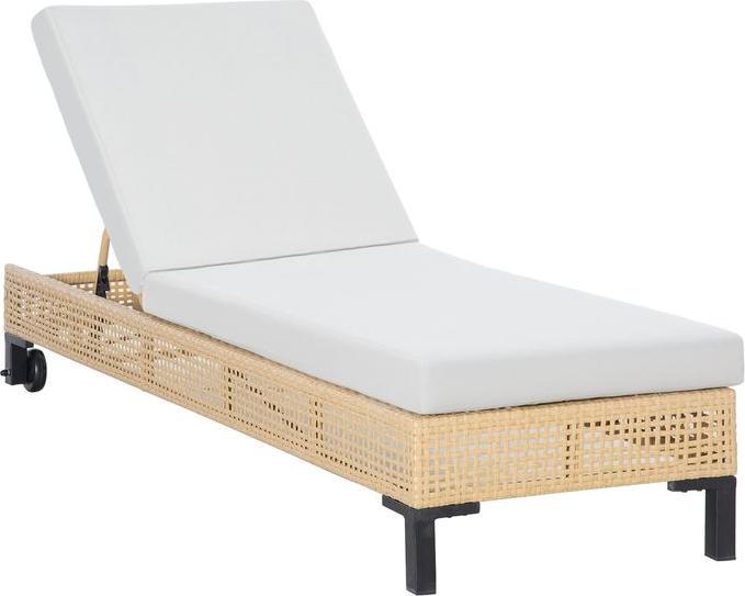 Actual product image Swisshandel24 Garden furniture sun lounger garden lounger with cushion 3-stage adjustable rattan lounger steel (200 cm)