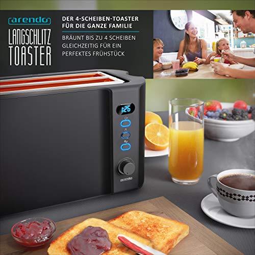 Actual product image Arendo Stainless steel toaster long slot 4 slices