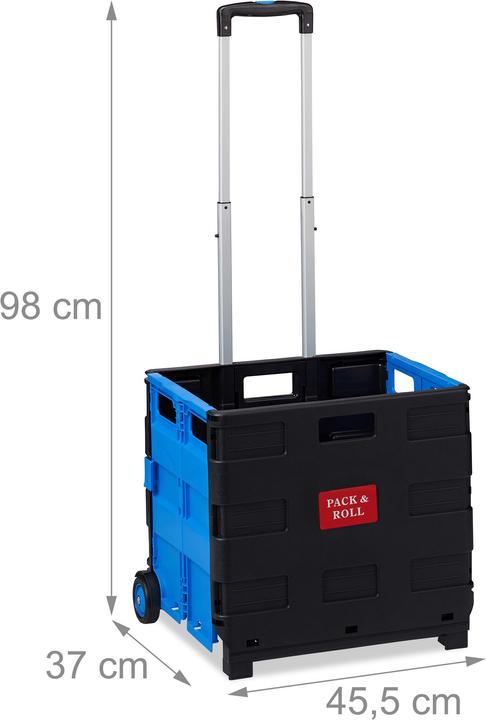 Actual product image Relaxdays Folding Shopping Trolley, Telescopic Handle