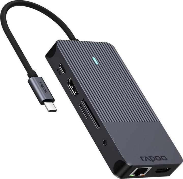 Productafbeelding Rapoo USB-C multipoortadapter 10-in (USB-C, 1 Havens)