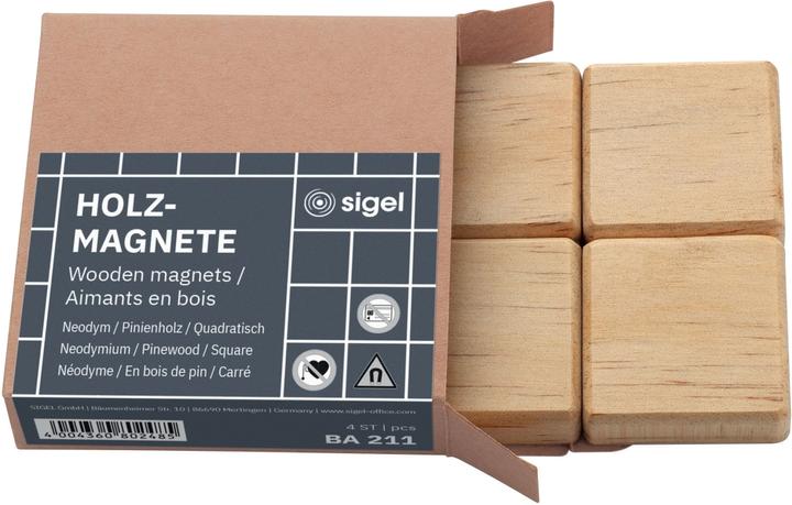 Produktbild Sigel Holz-Magnete quadratisch (4 x)