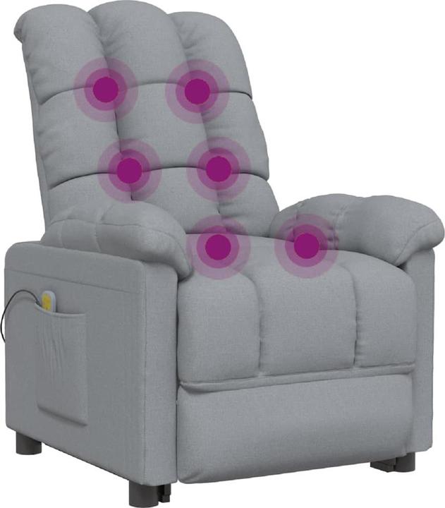 Actual product image VidaXL Massage armchair TV armchair Relax armchair Recliner armchair Light grey fabric