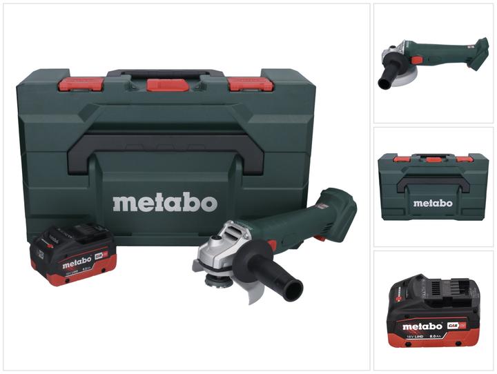 Metabo W 18 L 9-125 Akku Winkelschleifer 18 V 125 mm + 1x Akku 8,0 Ah + metaBOX - ohne LadegerÃ¤t (125 mm)