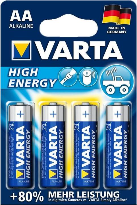 Actual product image Varta High Energy Mignon AA Battery Pack of 4 (4 pcs., AA)